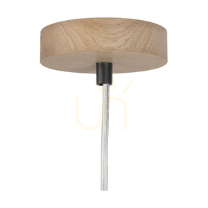 Hoja taklampa, 1xE27, Max. 60 W, oljad ek / genomskinlig PVC-sladd / lampskärm i mångfärgad tapet, Ø 50 cm small 3
