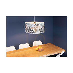 Hoja taklampa, 1xE27, Max. 60 W, oljad ek / genomskinlig PVC-sladd / lampskärm i mångfärgad tapet, Ø 50 cm small 4