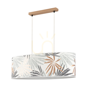 Hoja taklampa 2xE27 Max. 40 W, oljad ek/genomskinlig PVC-sladd/mångfärgad lampskärm av tapet, 80 cm small 1