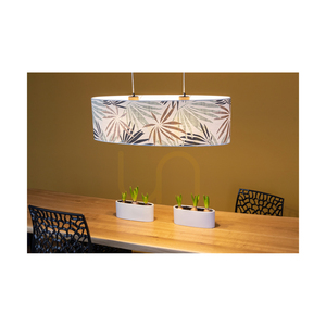Hoja taklampa 2xE27 Max. 40 W, oljad ek/genomskinlig PVC-sladd/mångfärgad lampskärm av tapet, 80 cm small 2