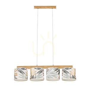 Hoja taklampa 4xE27 Max. 25 W, oljad ek/genomskinlig PVC-sladd/mångfärgad lampskärm av tapet, 86 cm small 0