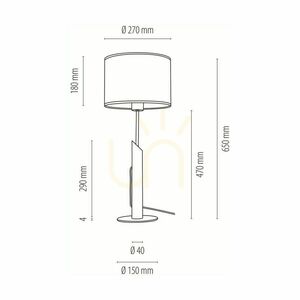 Hoja bordslampa, 1xE27, Max. 60 W, oljad ek/svart metall/svart flätad sladd/flerfärgad lampskärm i tapet, Ø 27 cm small 4