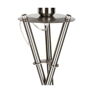 Hugo golvlampa, 1xE27, Max. 60 W, satinmetall/genomskinlig PVC-sladd/vit lampskärm, 62 cm small 2