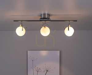 Ida taklampa, inkluderar 3 st. LED-lampor 2700 K 3 W, krommetall/vit glasskärm, 67,5 cm small 1