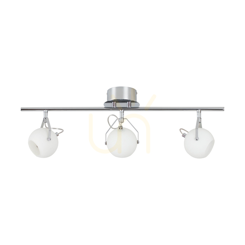 Kontrollera Ida taklampa, inkluderar 3 st. LED-lampor 2700 K 3 W, krommetall/vit glasskärm, 67,5 cm