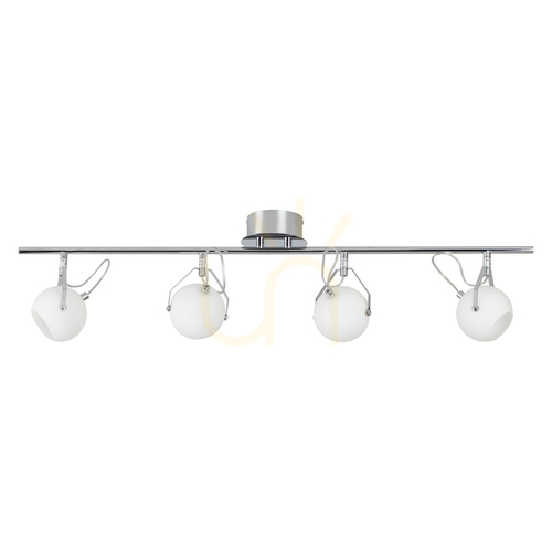 Kontrollera Ida taklampa, inklusive 4 st. LED-lampor 2700 K 3 W, krommetall/vit glasskärm, 93 cm