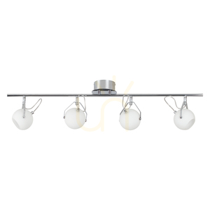 Ida taklampa, inklusive 4 st. LED-lampor 2700 K 3 W, krommetall/vit glasskärm, 93 cm small 0