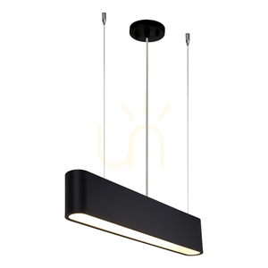 Illumina taklampa, inklusive 1 st LED-lampa 3000K 21W, svart metall/genomskinlig PVC-sladd/svart lampskärm 61 cm small 1