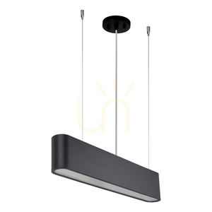 Illumina taklampa, inklusive 1 st LED-lampa 3000K 21W, svart metall/genomskinlig PVC-sladd/svart lampskärm 61 cm small 0