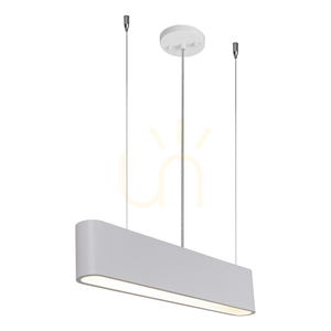 Illumina taklampa, inklusive 1 st LED-lampa 3000K 35W, vit metall/genomskinlig PVC-sladd/vit lampskärm, 122 cm small 1