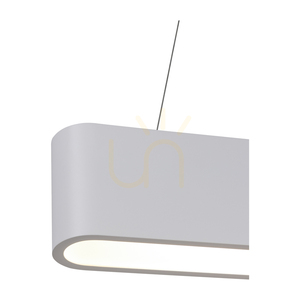 Illumina taklampa, inklusive 1 st LED-lampa 3000K 35W, vit metall/genomskinlig PVC-sladd/vit lampskärm, 122 cm small 2