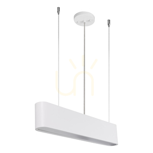 Illumina taklampa, inklusive 1 st LED-lampa 3000K 35W, vit metall/genomskinlig PVC-sladd/vit lampskärm, 122 cm small 0
