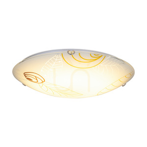 Taklampa Indiana, inklusive 1 st LED-lampa 2700K 30W, kromad metall/vit glasskärm, Ø50 cm small 2