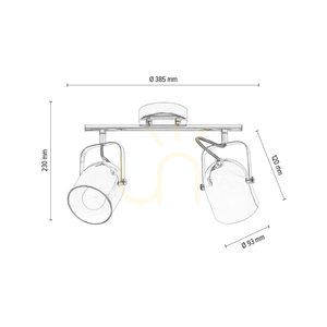 Taklampa Inga, 2xE27, Max. 60 W, metall med kopparfinish, 38,5 cm small 4