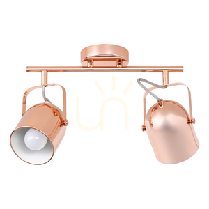 Taklampa Inga, 2xE27, Max. 60 W, metall med kopparfinish, 38,5 cm small 0