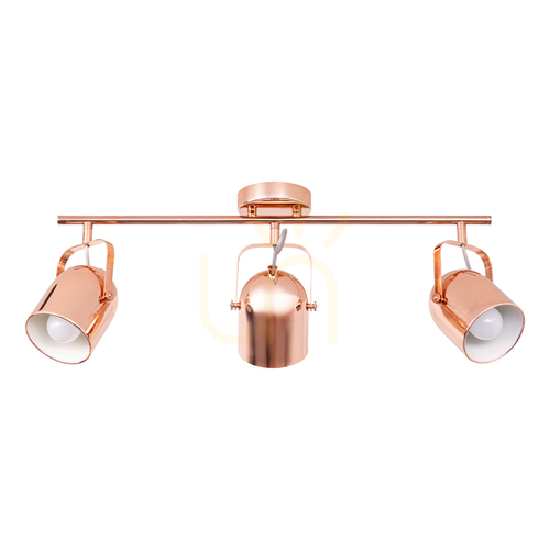 Kontrollera Taklampa Inga, 3xE27, Max. 60 W, metall med kopparfinish, 64 cm