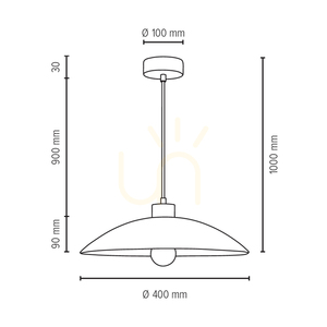 Jona taklampa, 1xE27, Max. 60 W, bok- och valnötsträ, flätad sladd, vit glasskärm, Ø 40 cm small 2