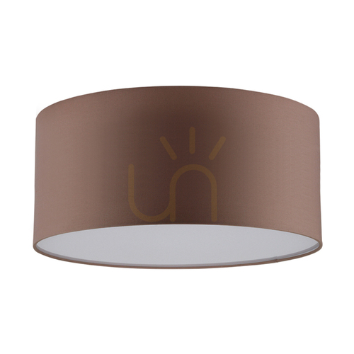 Kontrollera Taklampa Josefina, 1xLED, 2700 K, 13 W, vit metall/brun lampskärm, Ø28 cm