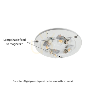 Taklampa Josefina, 3xE27, Max. 25 W, vit metall/brun lampskärm, Ø 38 cm small 2