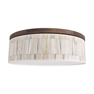 Josefina I taklampa, inklusive 1 st LED 2700K 18W, valnötsfärgad furu / lampskärm i mångfärgat tapet, Ø48 cm small 0