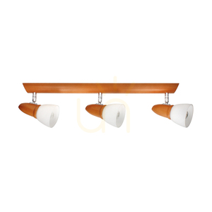 Julietta taklampa, 3xE14, Max. 40 W, bokträ, metall i körsbärsträ/krom, vit glasskärm, 52 cm small 0
