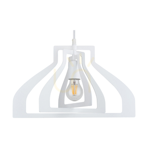 Justyna taklampa, 1xE27, Max. 60 W, vit metall/vit PVC-kabel, Ø 42 cm small 1