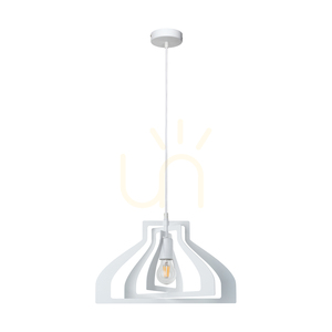 Justyna taklampa, 1xE27, Max. 60 W, vit metall/vit PVC-kabel, Ø 42 cm small 0