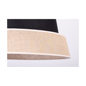 Jute-pendellampa 1xE27 Max. 60 W, svart metall/genomskinlig PVC-sladd/svart-beige lampskärm av jute, Ø 50 cm small 4