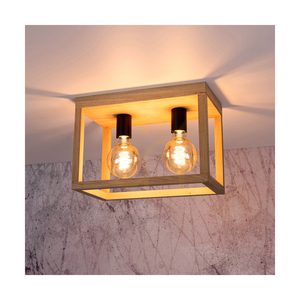 Kago taklampa, 2xE27, Max. 60 W, oljad ek/svart metall, 36 cm small 4