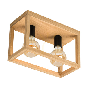 Kago taklampa, 2xE27, Max. 60 W, oljad ek/svart metall, 36 cm small 0