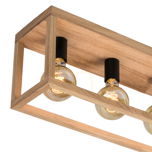 Kago taklampa, 4xE27, Max. 60 W, oljad ek/svart metall, 68 cm small 1