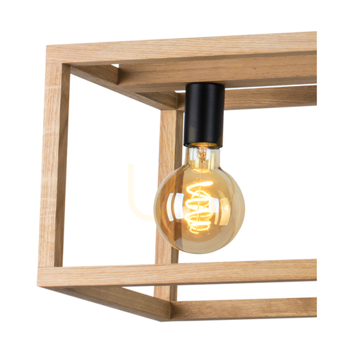 Kontrollera Spot Light KAGO 61590474 pendellampa, oljad ek och svart, 4 × E27, 90 cm