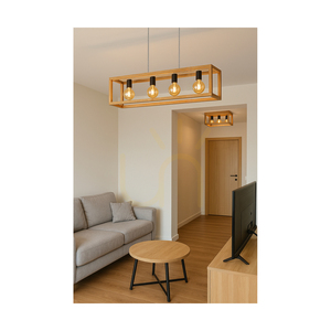 Spot Light KAGO 61590474 pendellampa, oljad ek och svart, 4 × E27, 90 cm small 4