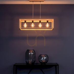 Spot Light KAGO 61590474 pendellampa, oljad ek och svart, 4 × E27, 90 cm small 6