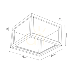 Kago LED-taklampa, 1xLED, 3000 K, 27 W, oljad ek, med fjärrkontroll, 35,5 cm small 2