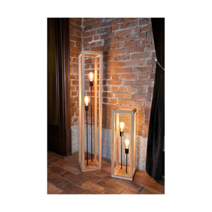 Kago golvlampa 2xE27 Max. 60 W, oljad ek/svart metall/svart flätad kabel, 25 cm small 1