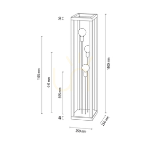 Kago golvlampa, 3xE27, Max. 60 W, oljad ek/svart metall/svart flätad sladd, 25 cm small 4