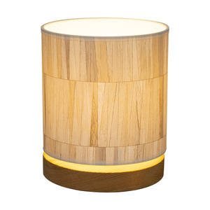 Kairo bordslampa, 1xE27, Max. 25 W, brunbehandlad furu, brun/svart, PVC-sladd/flerfärgad, lampskärm av tapet, Ø 15 cm small 1