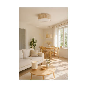 Kairo bordslampa, 1xE27, Max. 25 W, brunbehandlad furu, brun/svart, PVC-sladd/flerfärgad, lampskärm av tapet, Ø 15 cm small 3