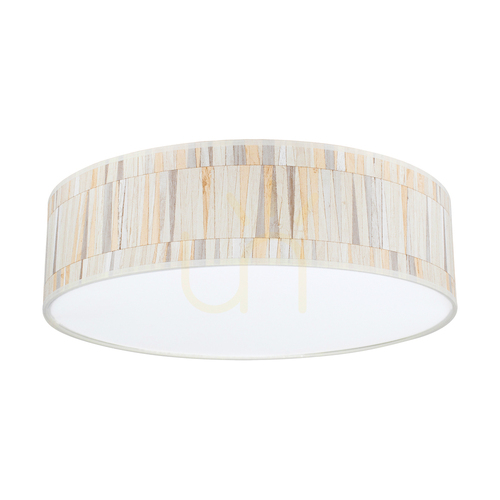 Kontrollera Kairo taklampa, inklusive 1 st LED 2700K 30W, vit metall/mångfärgad lampskärm av tapet, Ø48 cm