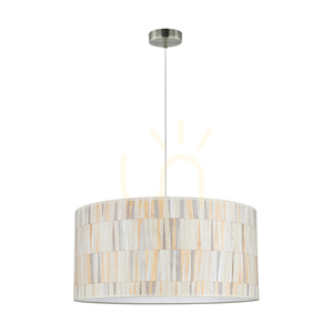 Kairo taklampa, 1xE27, Max. 25 W, satinmetall / genomskinlig PVC-sladd / lampskärm i mångfärgad tapet, Ø 50 cm small 0