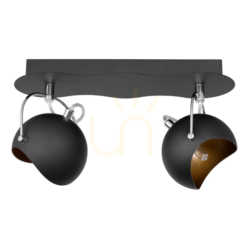 Kontrollera Kana taklampa, 2xG9, Max. 28 W, svart/guldmetall, 30 cm