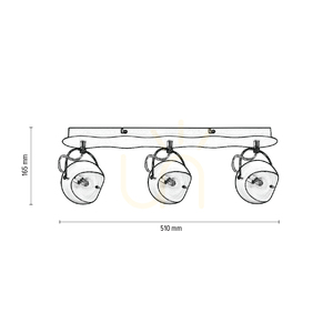 Kana taklampa, 3xG9, Max. 28 W, svart/guldmetall, 51 cm small 4