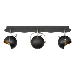 Kana taklampa, 3xG9, Max. 28 W, svart/guldmetall, 51 cm small 0