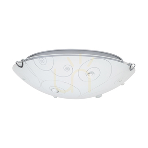 Taklampa Kansas, inklusive 1 st LED-lampa 2700K 18 W, krommetall/vit glasskärm, Ø40 cm small 1