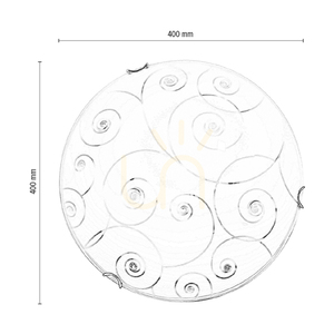 Taklampa Kansas, inklusive 1 st LED-lampa 2700K 18 W, krommetall/vit glasskärm, Ø40 cm small 2