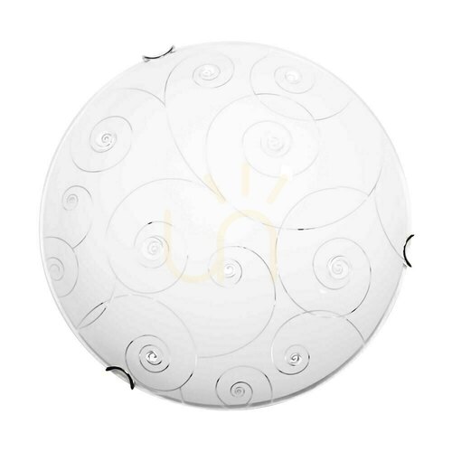 Kontrollera Taklampa Kansas, inklusive 1 st LED-lampa 2700K 18 W, krommetall/vit glasskärm, Ø40 cm
