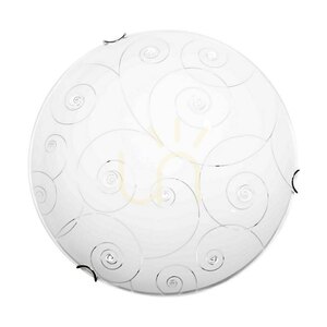 Taklampa Kansas, inklusive 1 st LED-lampa 2700K 18 W, krommetall/vit glasskärm, Ø40 cm small 0