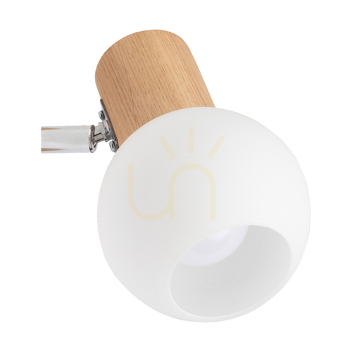 Kontrollera Spot Light Karin 2231174 vägglampa – oljad ek, vit glasskärm, 1×E14