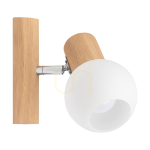 Spot Light Karin 2231174 vägglampa – oljad ek, vit glasskärm, 1×E14 small 0